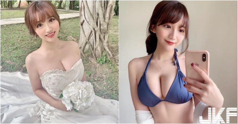 甜美新娘出沒！「白嫩美乳」婚紗包不住，度假換裝「比基尼」畫面更猛啦～