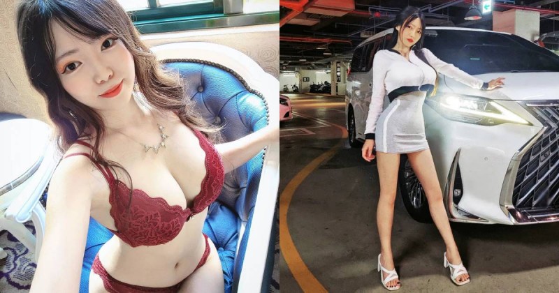 性感中古車業務「張瑜」爆乳銷售，「前凸後翹」傲人曲線太犯規！