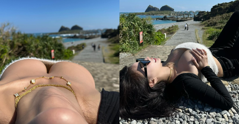 橫看成嶺側成峰！巨乳妹「艾妃」應景合影，網嗨揪團來爬山！